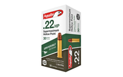 Ammunition Aguila Ammunition Supermaximum 22LR AGUILA 22LR SUPR MAX 30GR HP 50/1000 • Model: Supermaximum